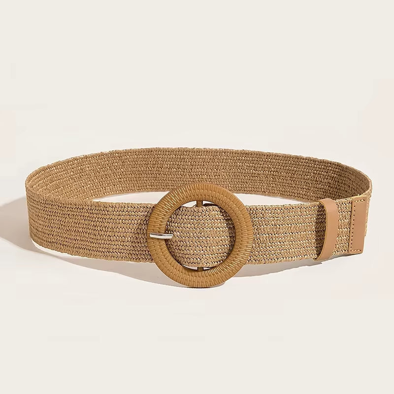 Marais Circle Raffia Belt