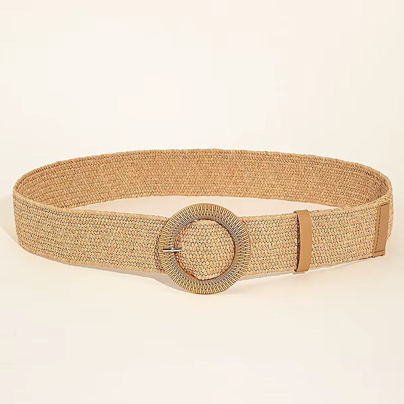 Marais Circle Raffia Belt