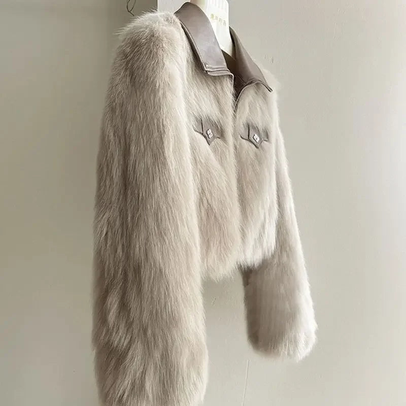 Veloura Faux Fur Cropped Jacket