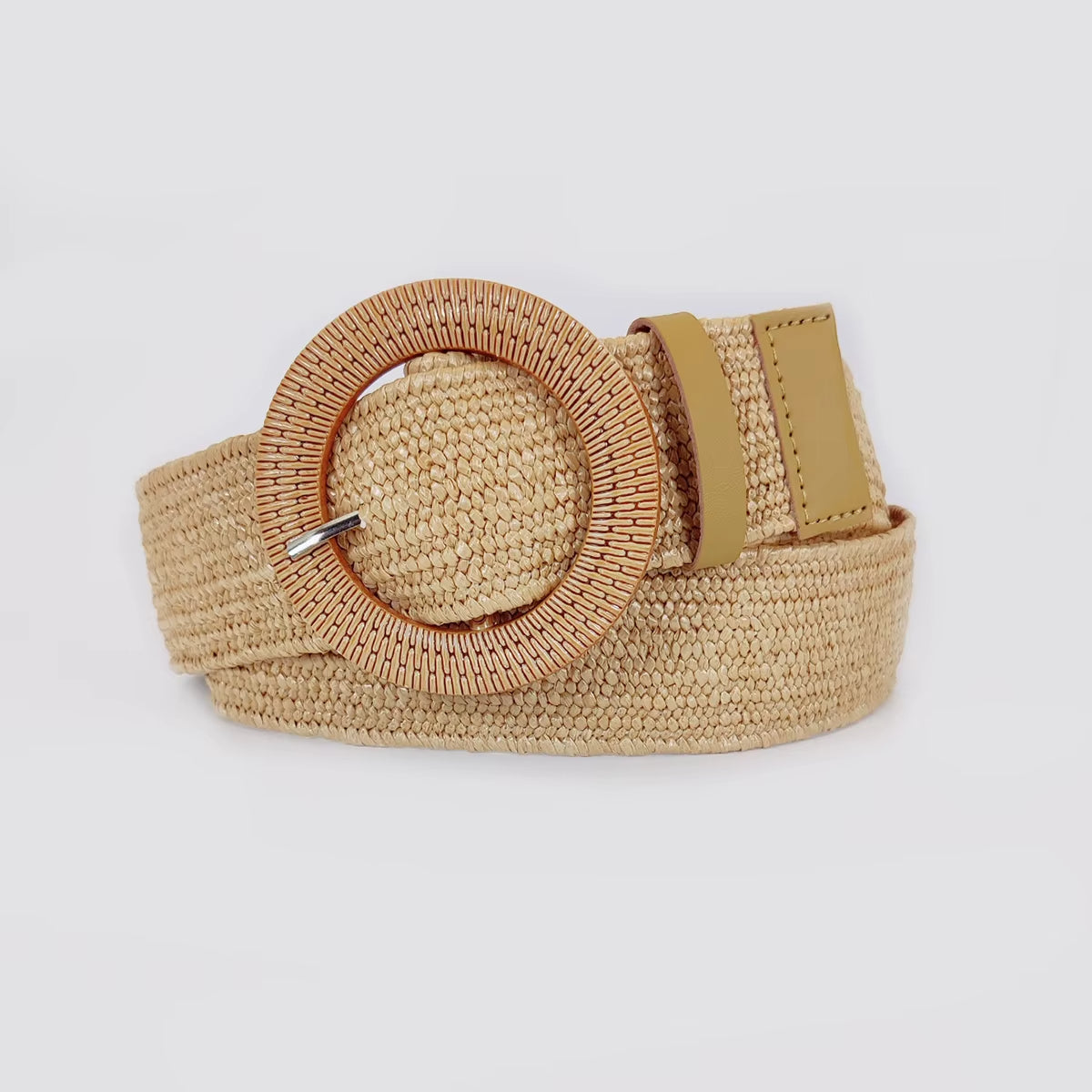 Marais Circle Raffia Belt