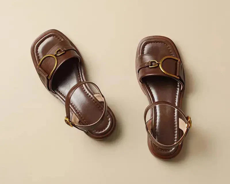 Amara Buckled Flat Sandals