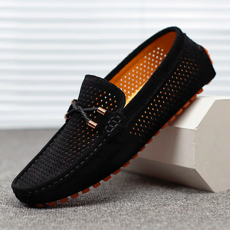 Alessio Perforated Leather Loafers