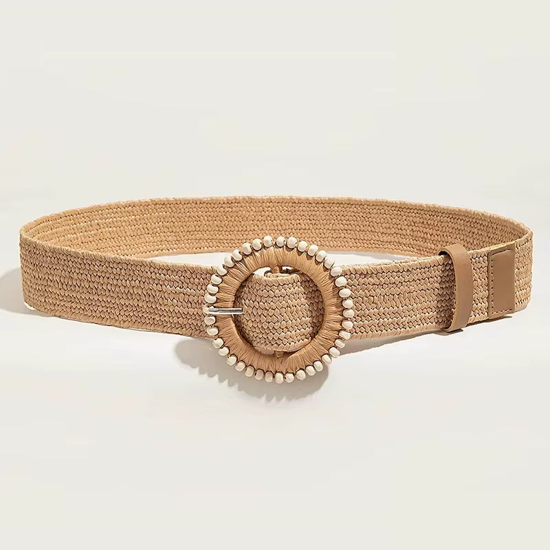 Marais Circle Raffia Belt
