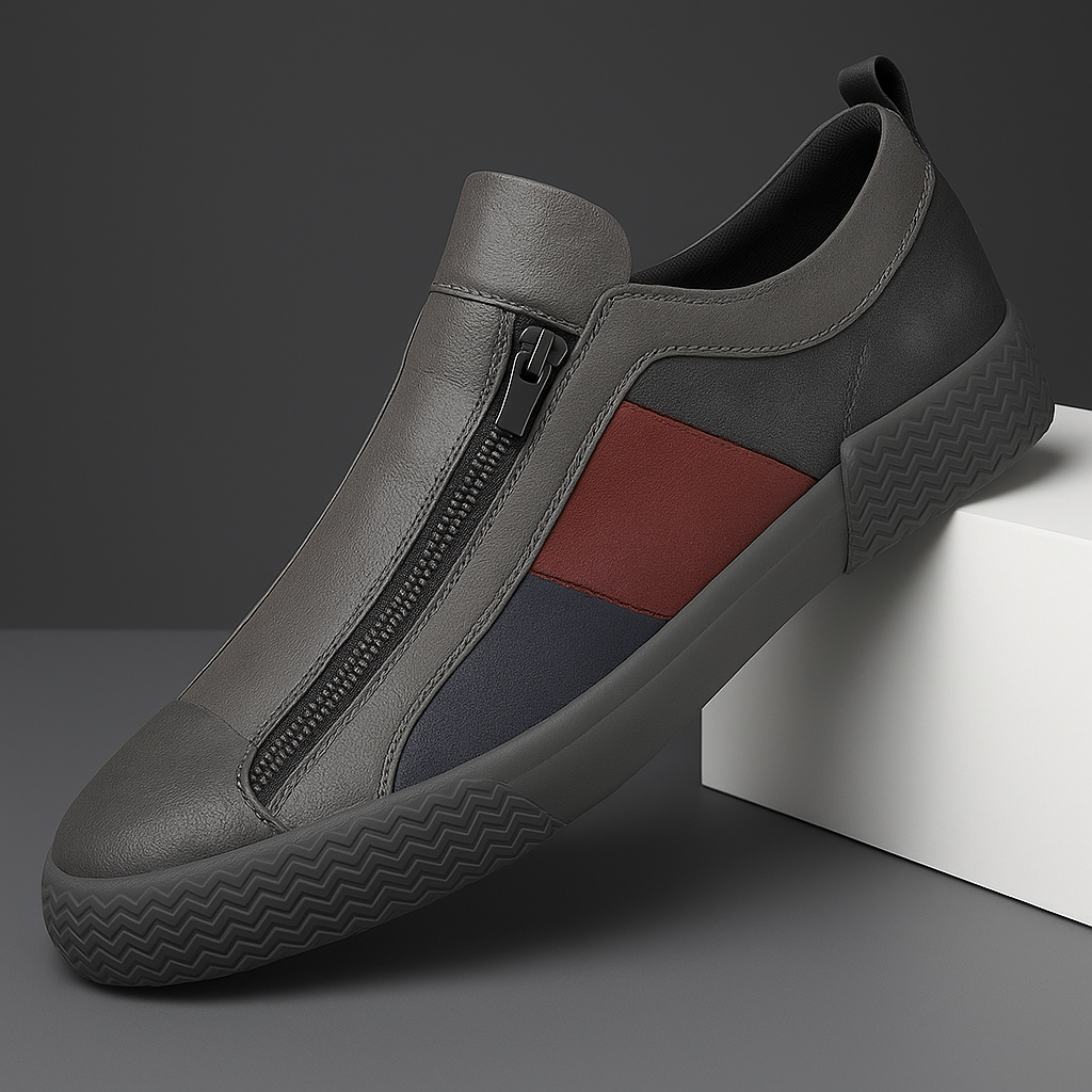 Corvin Street Zip Leather Sneaker