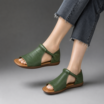 Verlaine T-Strap Leather Sandals