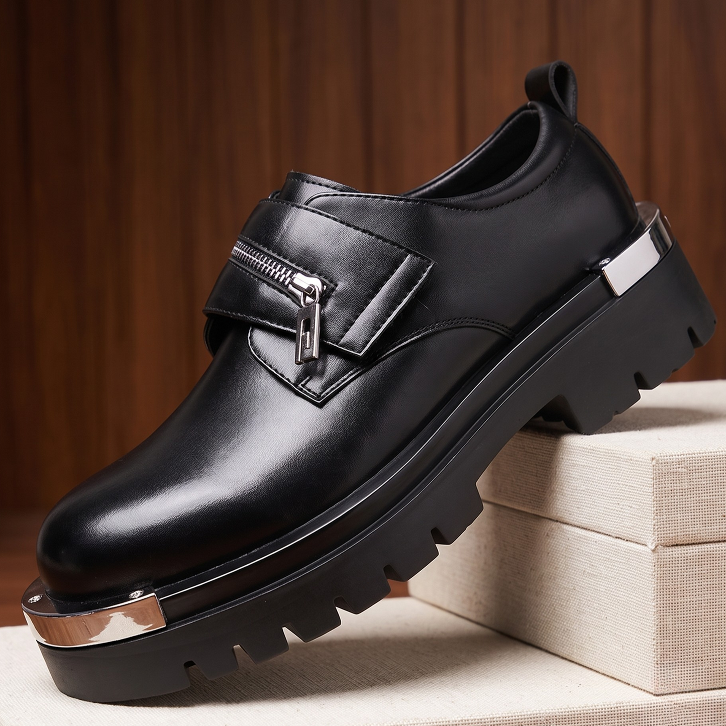 Foundry Zip-Strap Platform Loafer