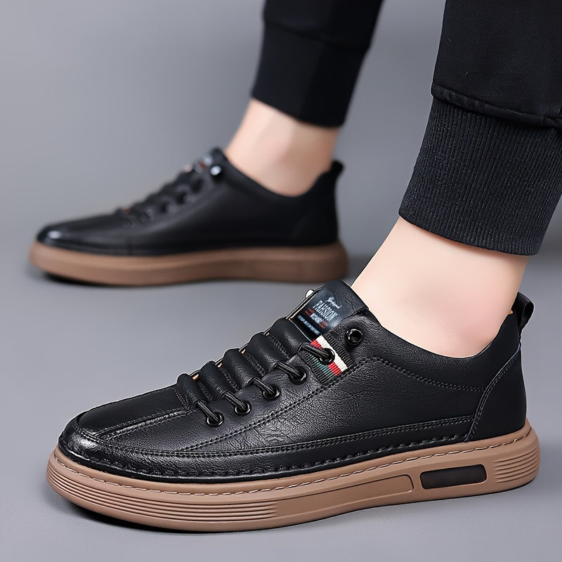 Tumbled Leather Stripe-Tab Sneakers