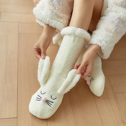 Sherpa-Lined Bunny Slipper Socks
