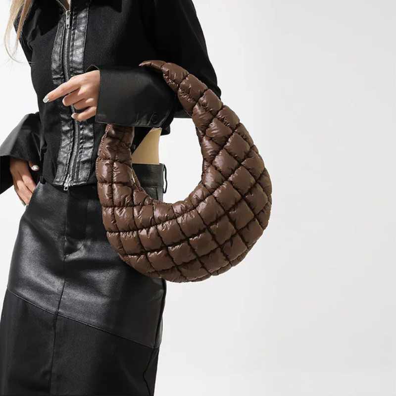 Bordeaux Quilted Crescent Bag