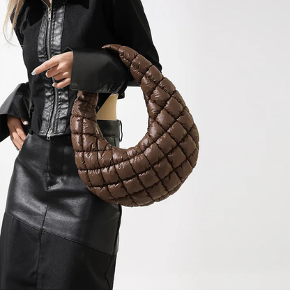Bordeaux Quilted Crescent Bag