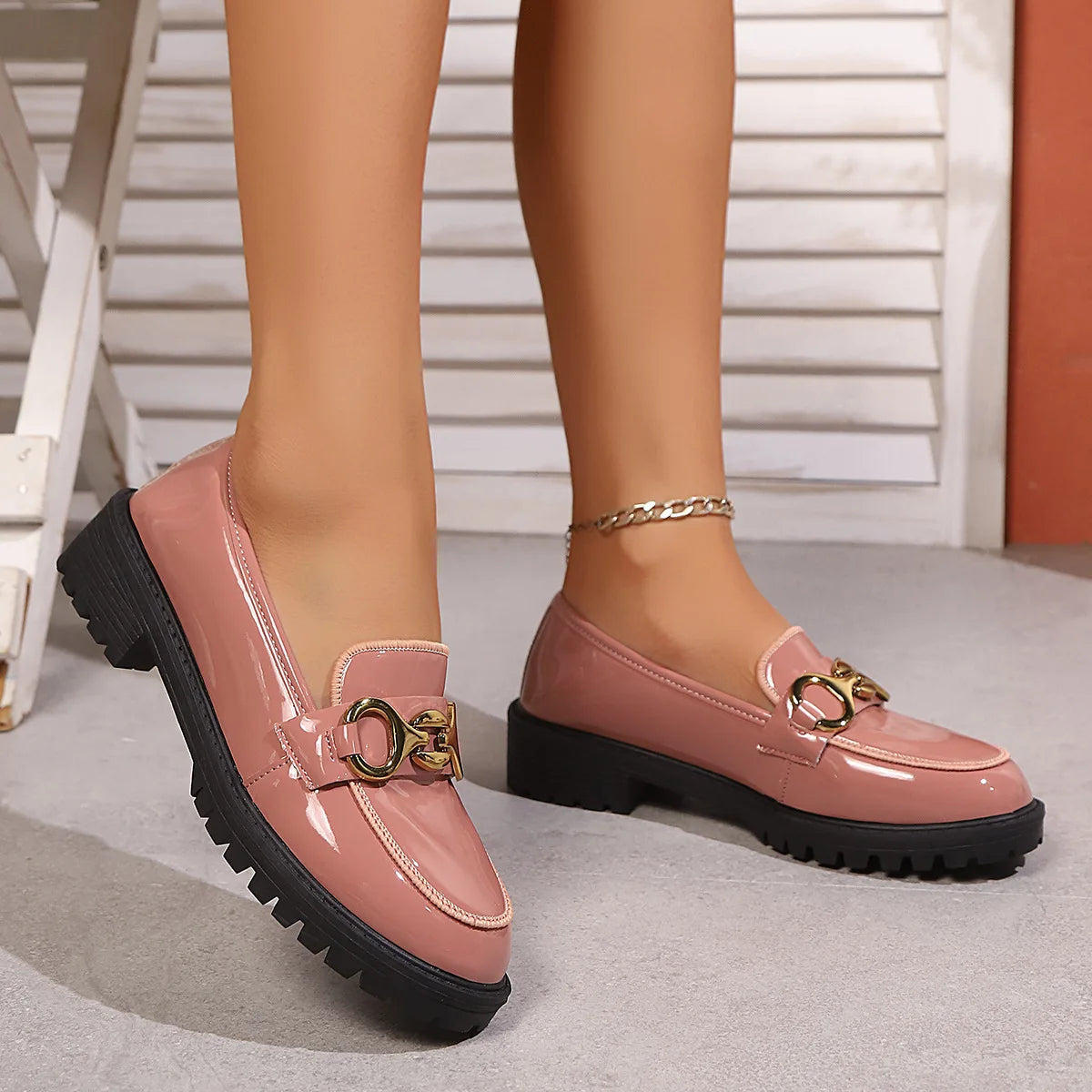 High-Shine Horsebit Chunky Loafer