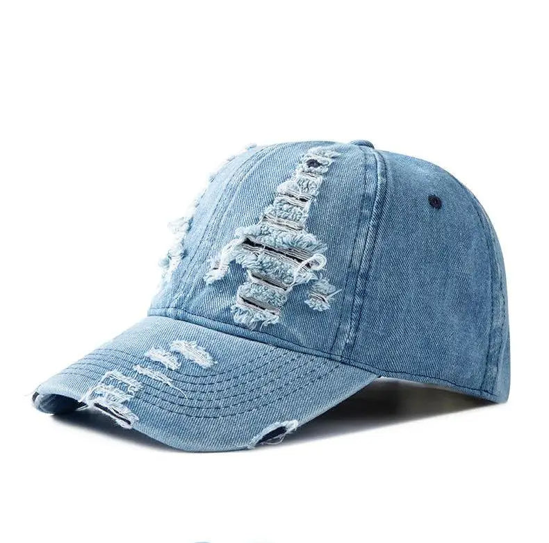 Cavani Distressed Denim Cap