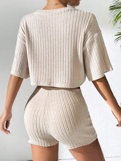 Noir Sculpt Ribbed Co-Ord