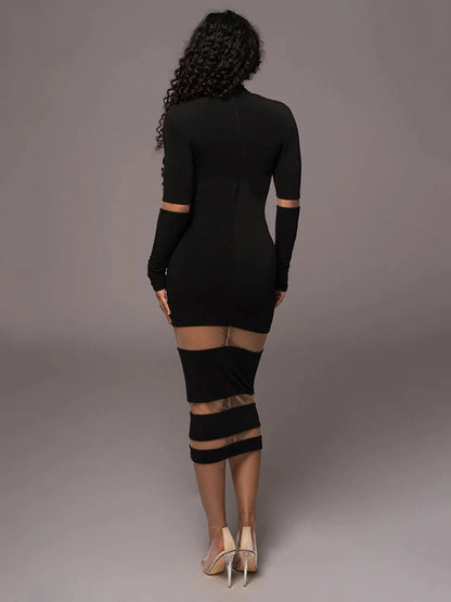 Contour Mesh Bandage Dress