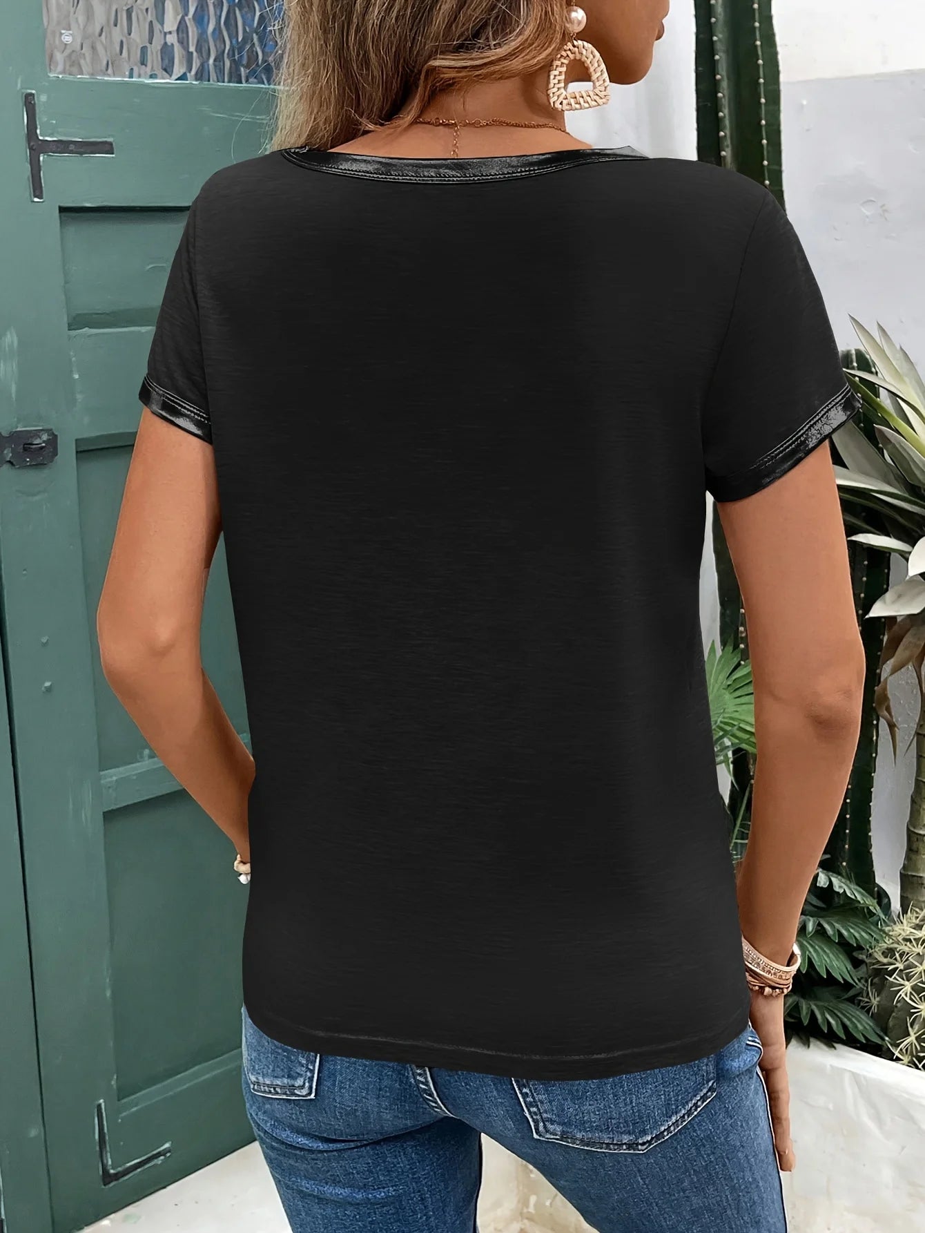 Riviera Shimmer V-Neck Tee