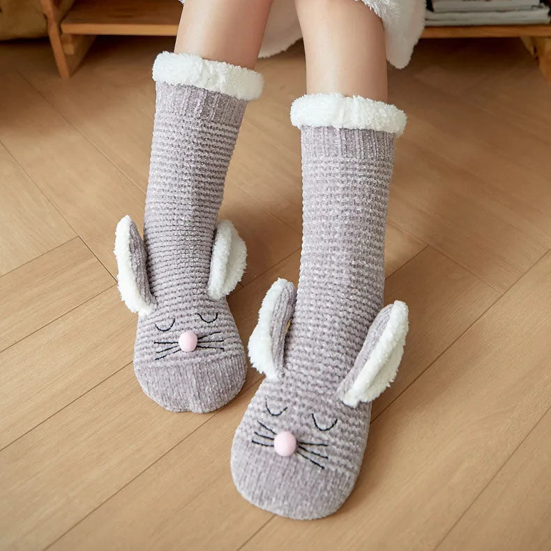 Sherpa-Lined Bunny Slipper Socks