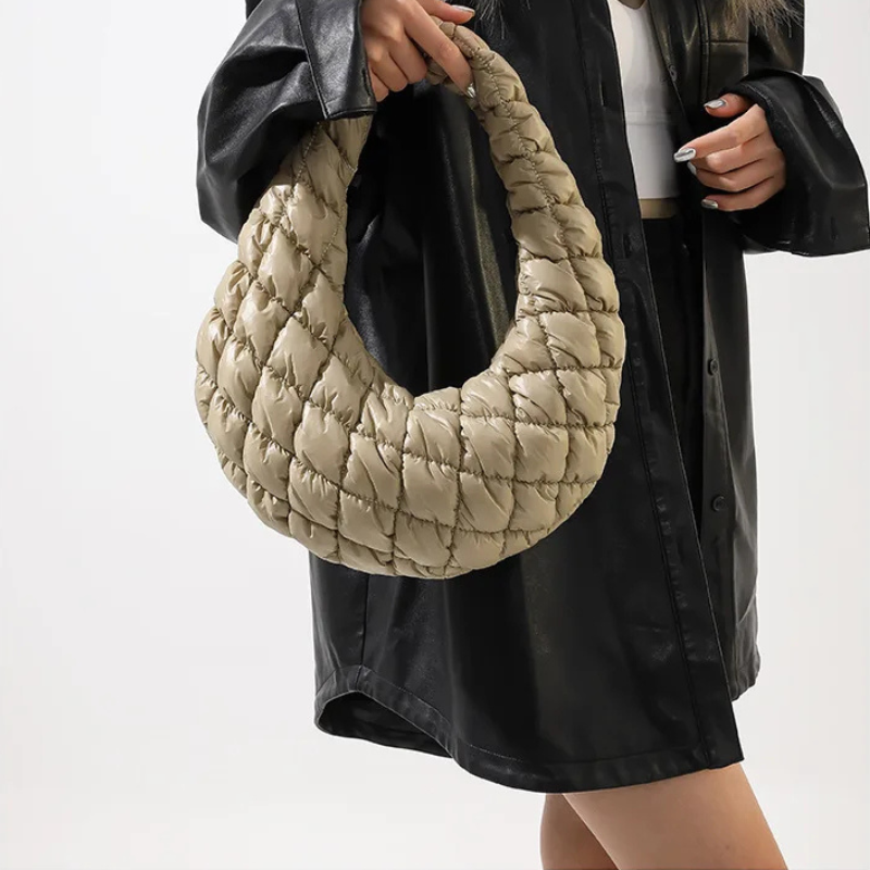 Bordeaux Quilted Crescent Bag