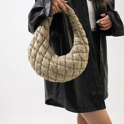 Bordeaux Quilted Crescent Bag