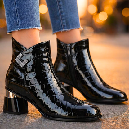 Monarch Crystal-Buckle Ankle Boots