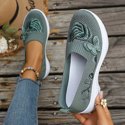 Papillon Embroidered Knit Slip-On