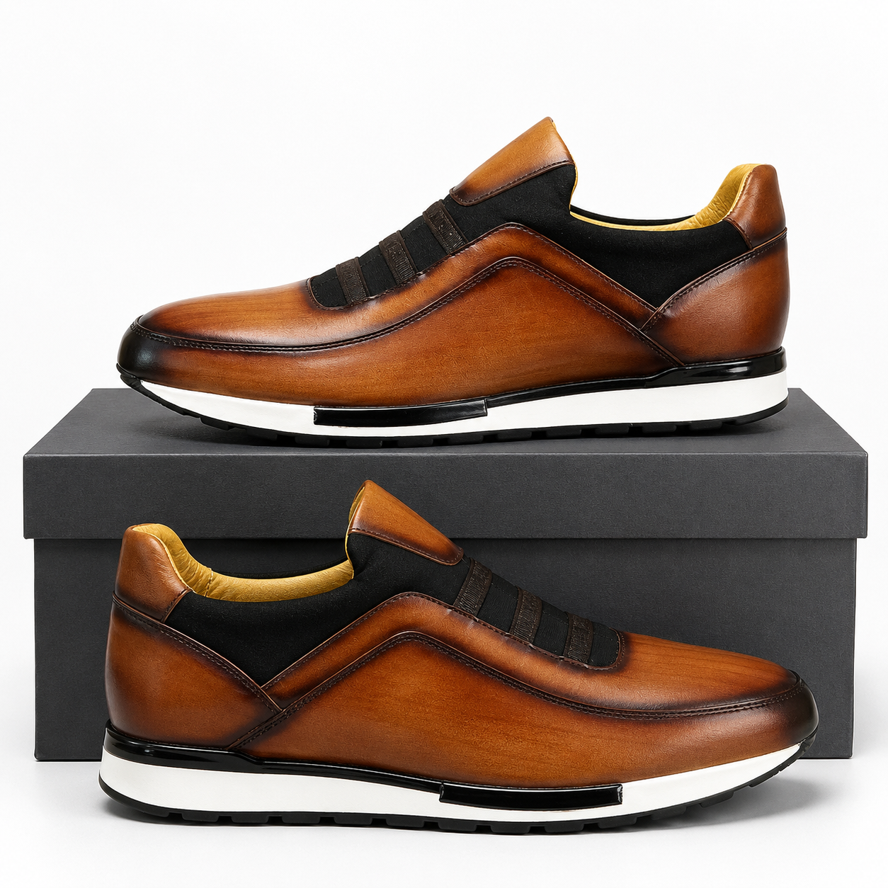 Oxblood Drift Laceless Leather Racer
