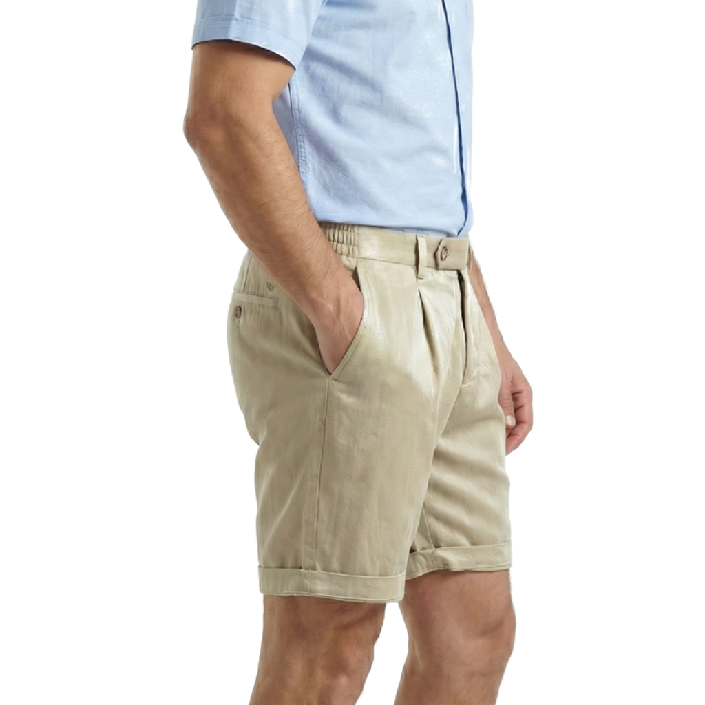 Tourbe Pleated Turn-Up Tailored Shorts
