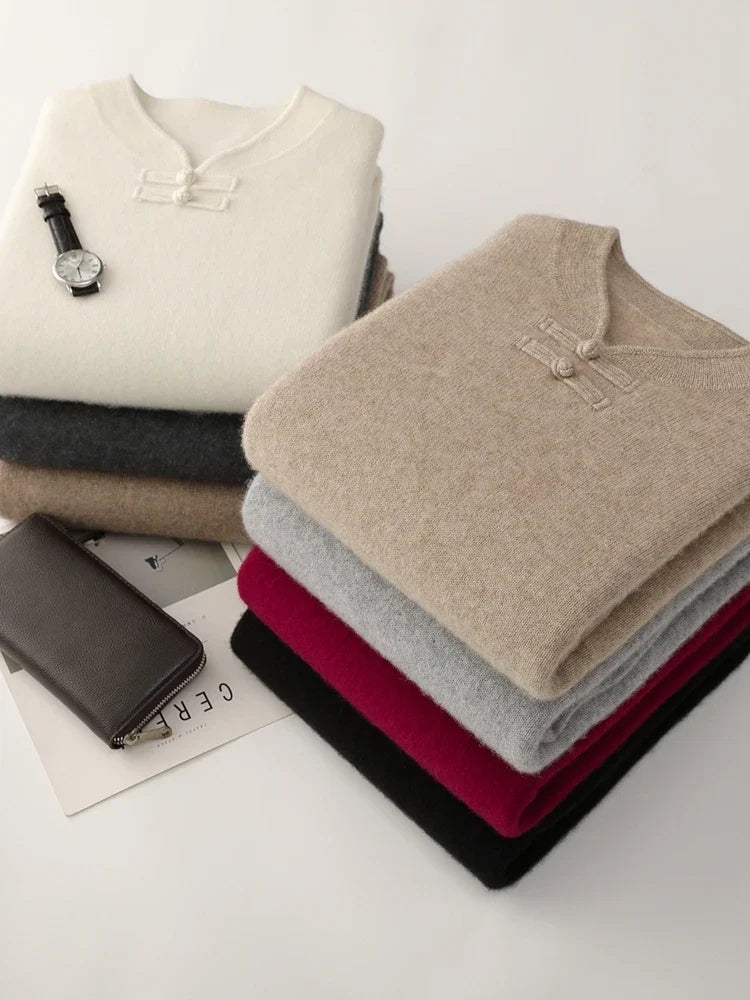 Marchetti Frog-Button Sweater