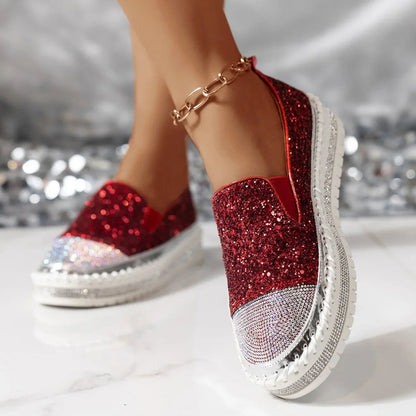 Ruby Sequin Crystal-Sole Statement Sneaker