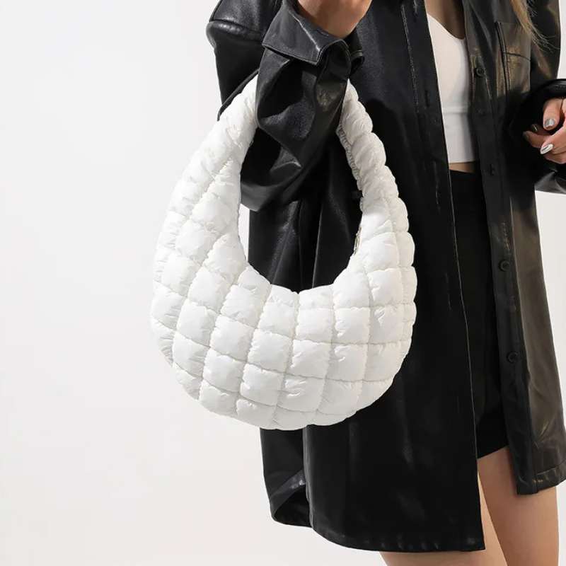 Bordeaux Quilted Crescent Bag