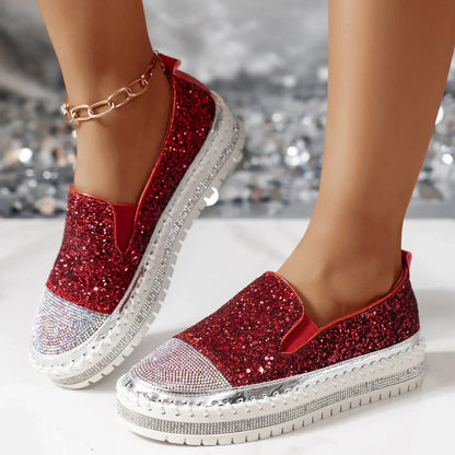 Ruby Sequin Crystal-Sole Statement Sneaker