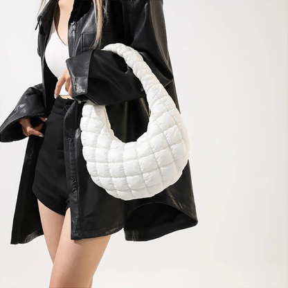 Bordeaux Quilted Crescent Bag