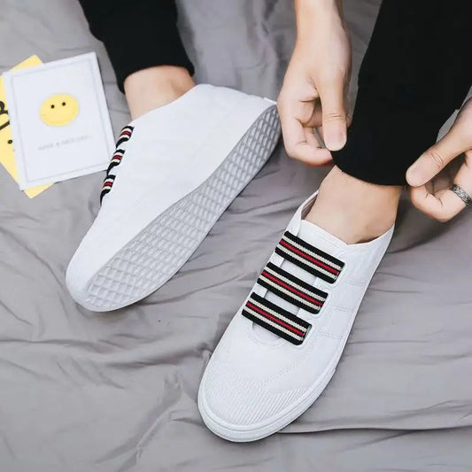 Noir Velcro Canvas Lo