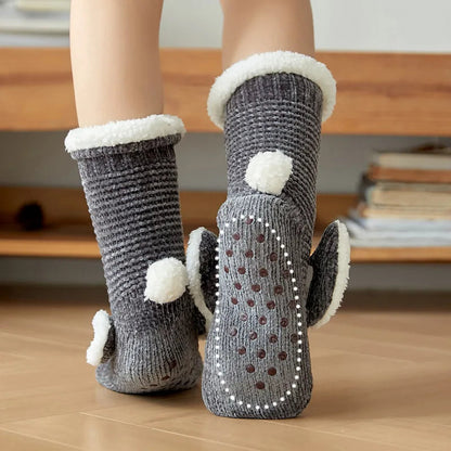 Sherpa-Lined Bunny Slipper Socks