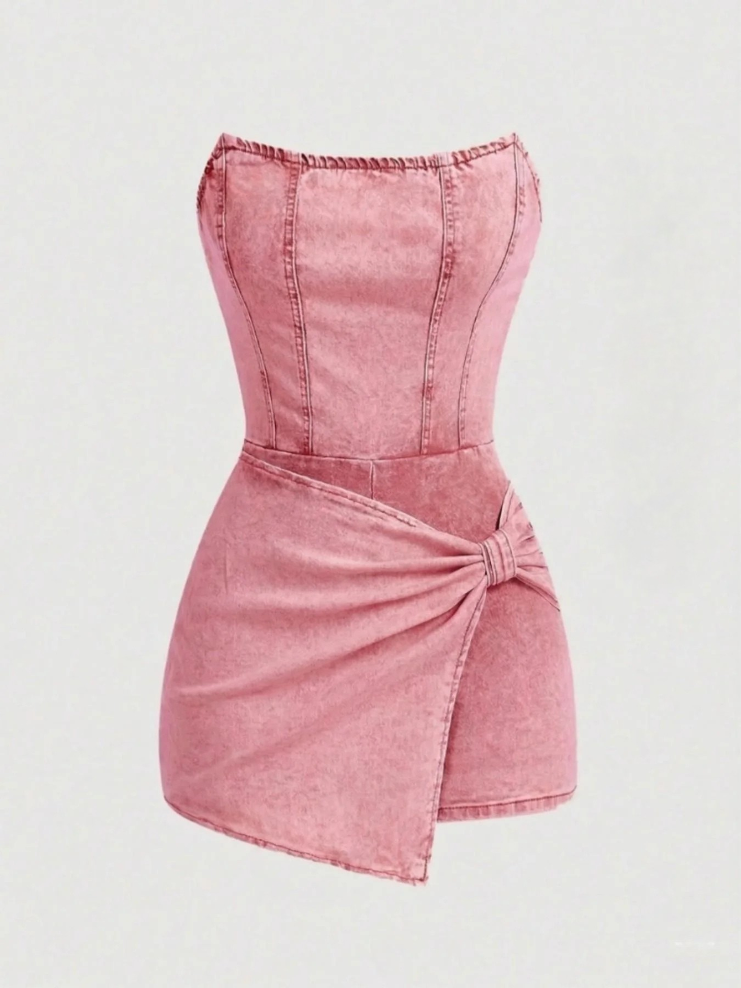 Fumée — Smoked Denim Strapless Wrap Dress