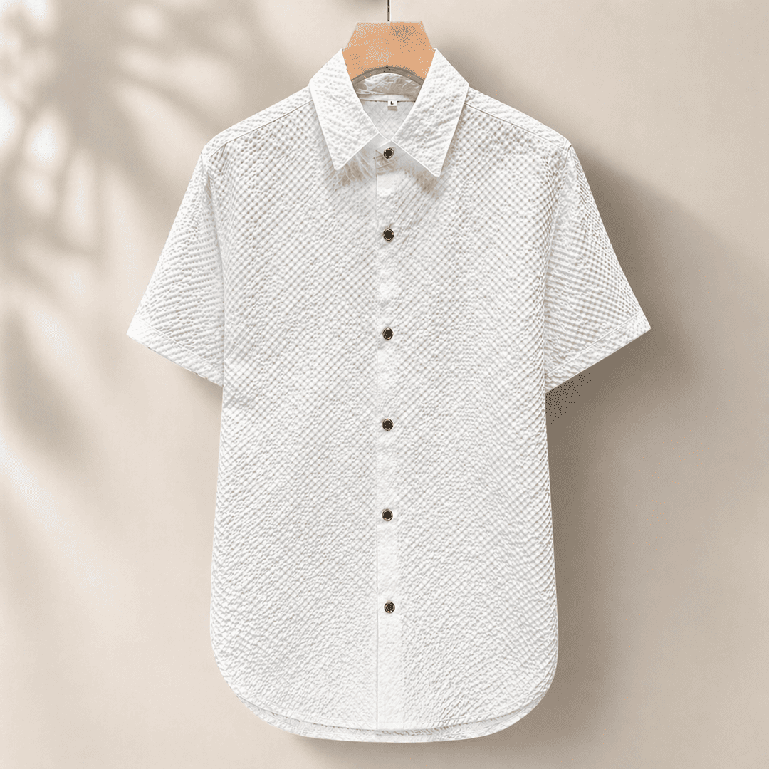 Verdant Woven-Stitch Resort Shirt