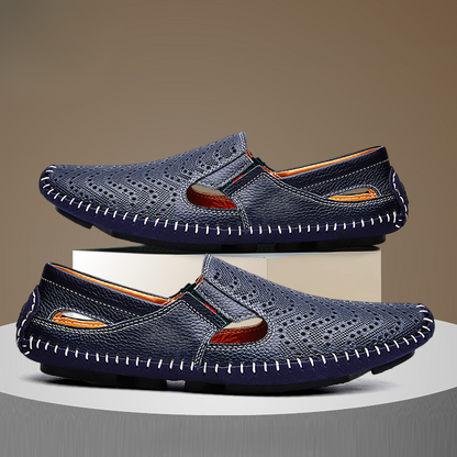 Le Flaneur Navy Cut-Out Loafer