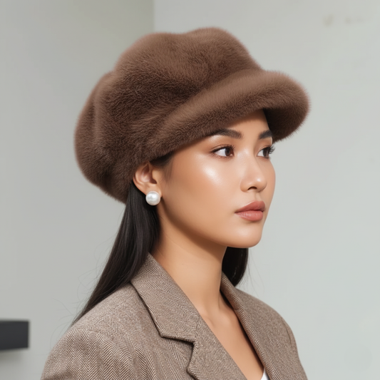 Heritage Faux Fur Cabbie Cap