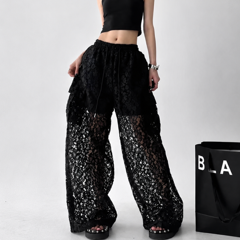 Vesper Sheer Lace Cargo Trouser