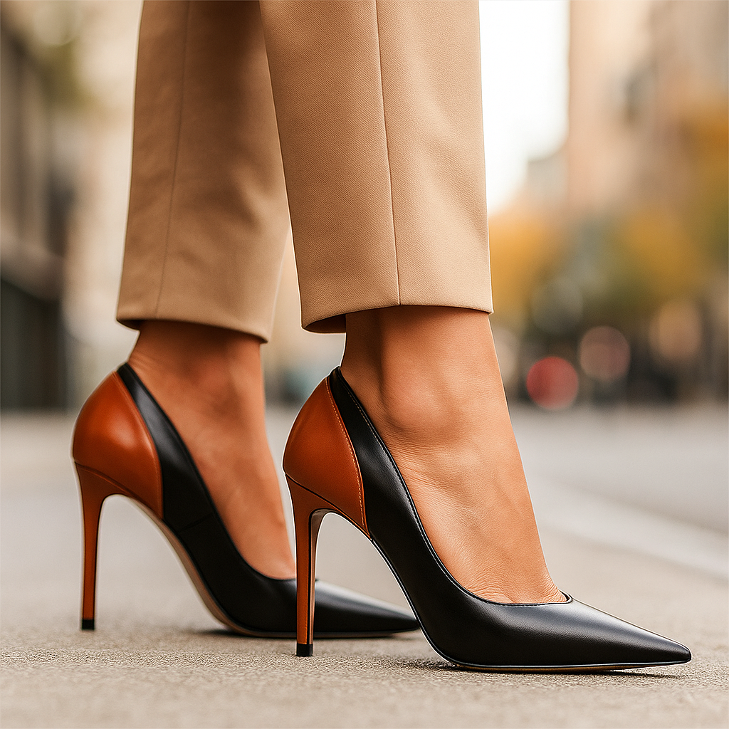 Boardroom Stiletto – Two-Tone Statement Heels