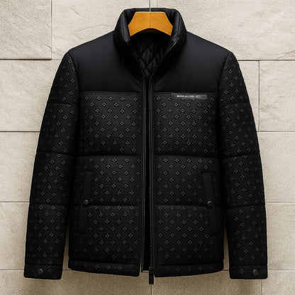 Signature-Embossed Puffer Jacket
