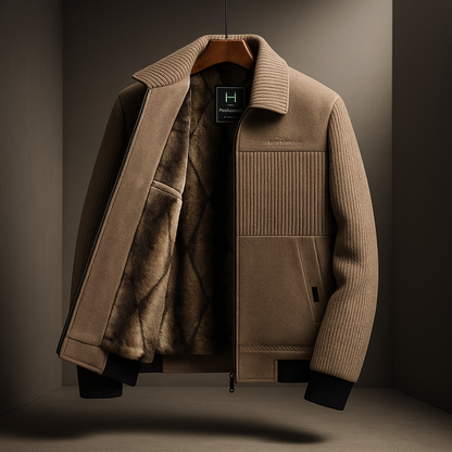 Collared Flight Jacket with Shearling