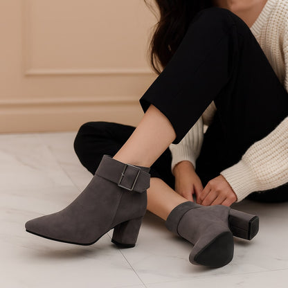 The Milan Buckle Block Heel Boot