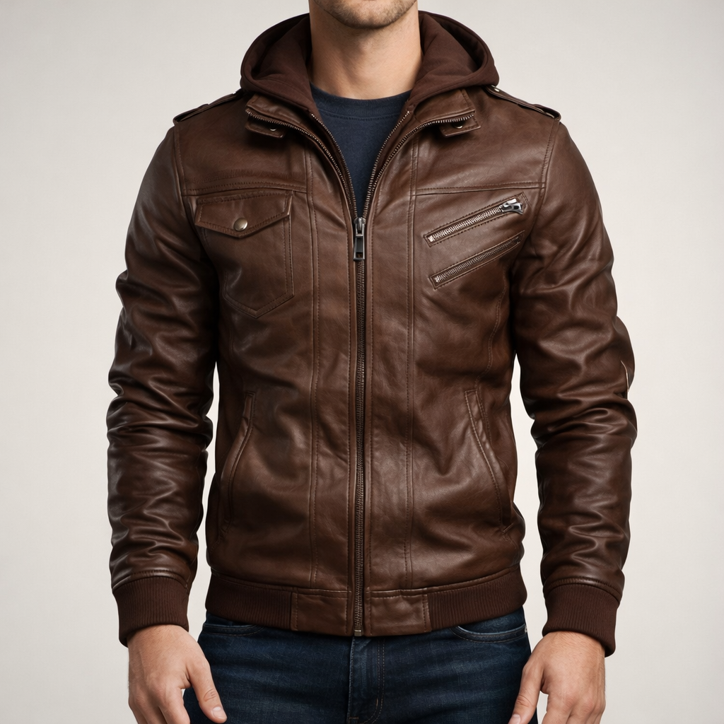 The Renegade Hooded Leather Jacket