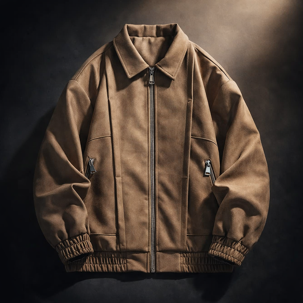 Vintage-Washed Suede Jacket