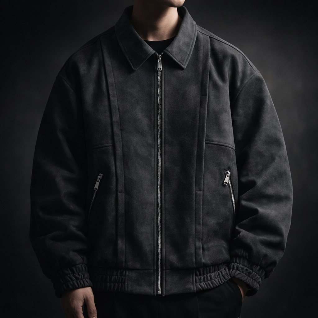 Vintage-Washed Suede Jacket