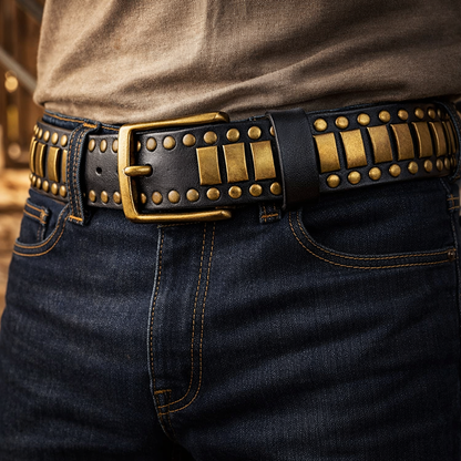 Crimson Bullion Leather Waistband