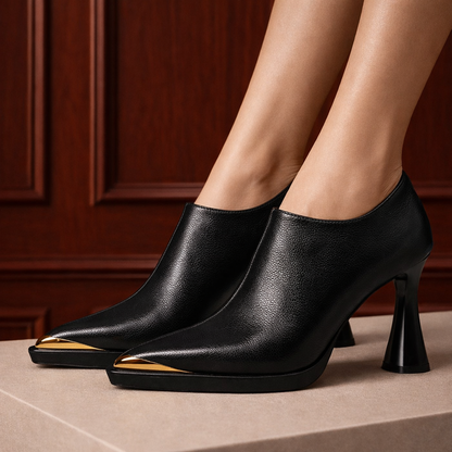 Venezia Leather Heeled Ankle Boots