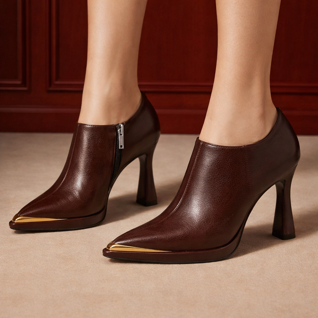 Venezia Leather Heeled Ankle Boots