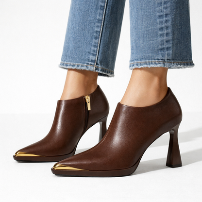 Venezia Leather Heeled Ankle Boots