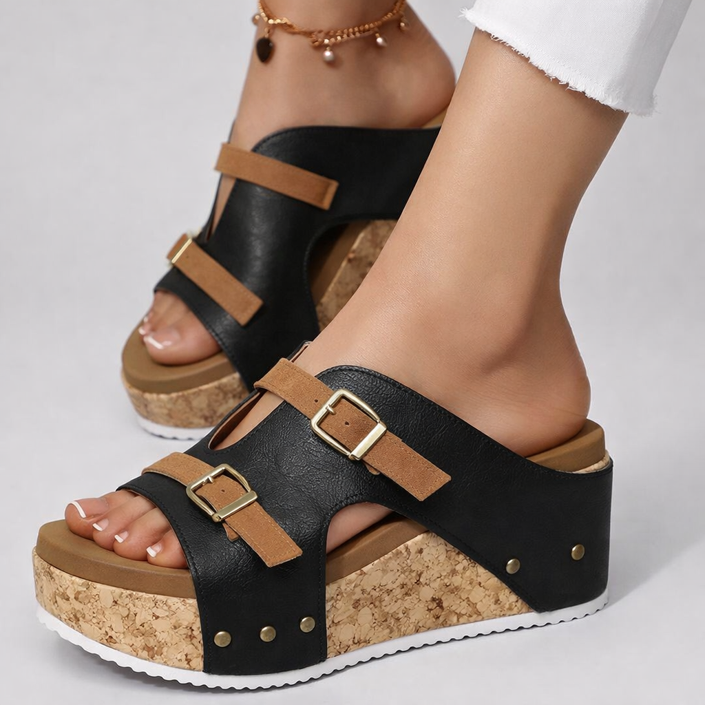 Marbella Cork Wedge Sandals